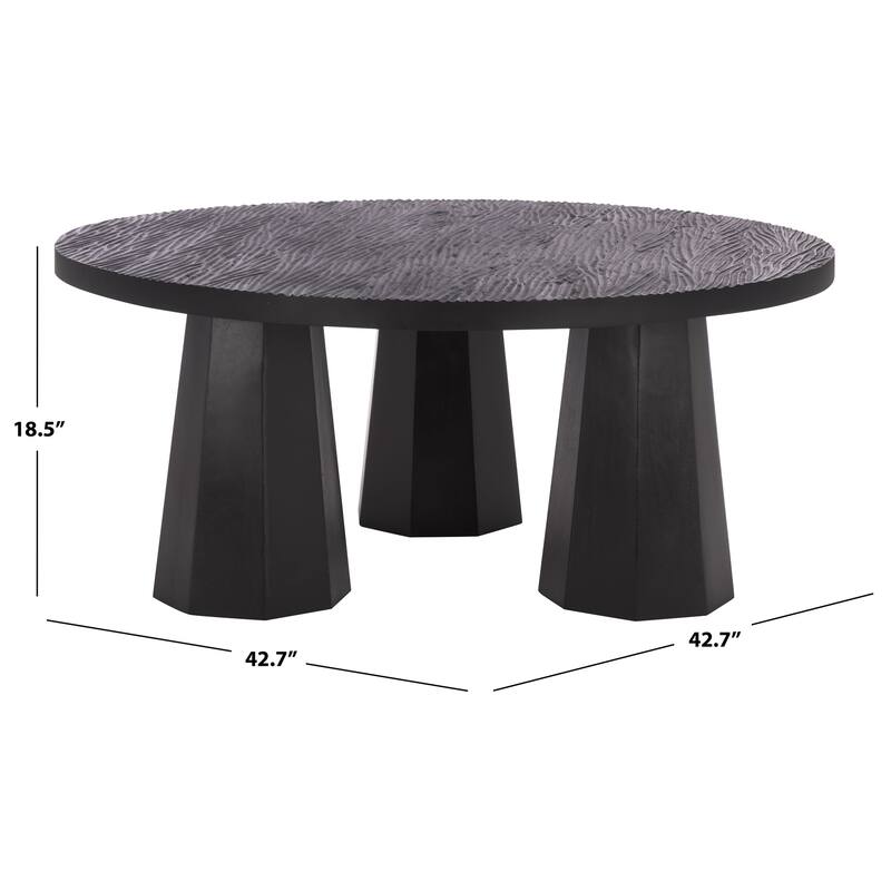 SAFAVIEH Couture Petraclara Wood Coffee Table - 43"W x 43"D x 19"H