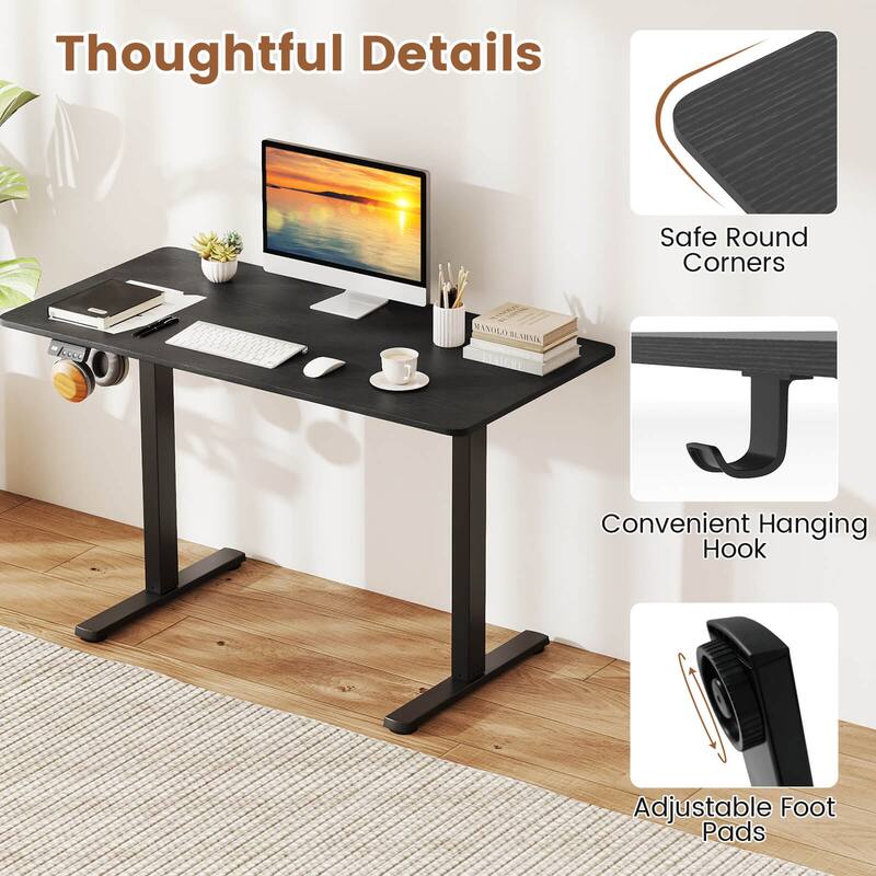 Costway 48” x 24” Electric Standing Desk with LED Display 2 Memory