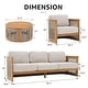 preview thumbnail 3 of 14, Outdoor 4-Piece Wooden Sofa Conversation Set With Cushions