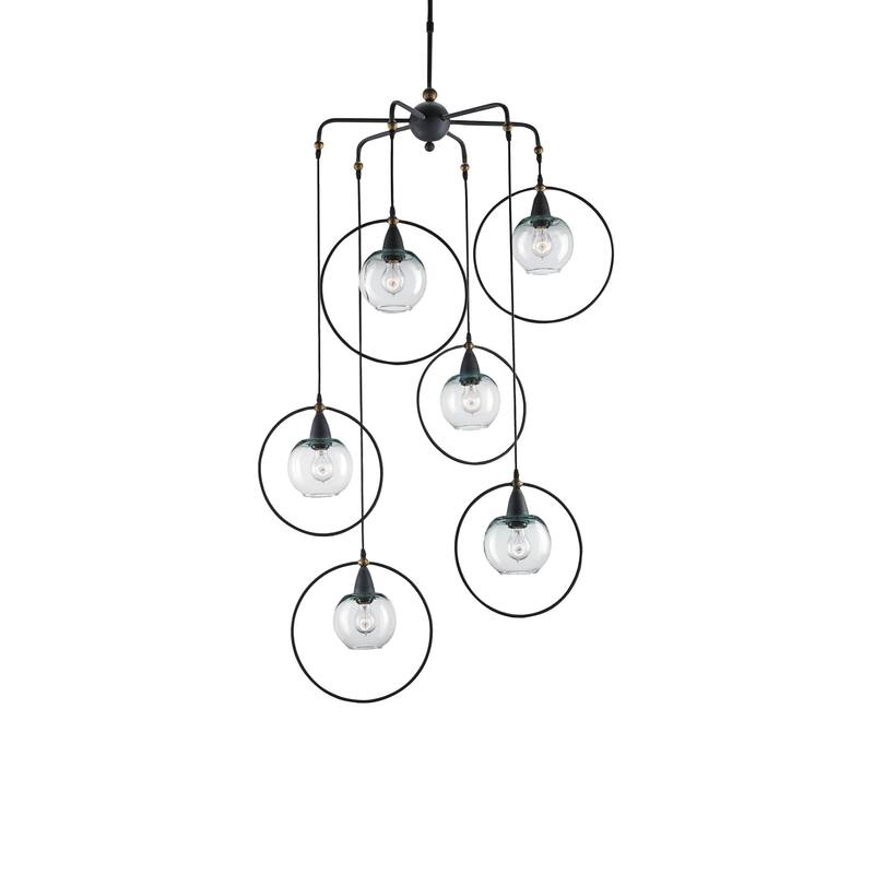 Currey & Company Moorsgate Black Multi-Pendant - 69"h x 36"dia