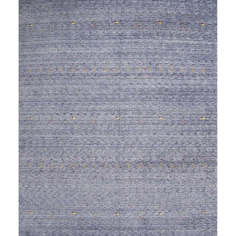Hand Knotted Oriental 100% Wool Carpet Tribal Animal Pictorial Navy Blue & Blues Gabbeh Area Rug - 9' 9'' X 9' 9''