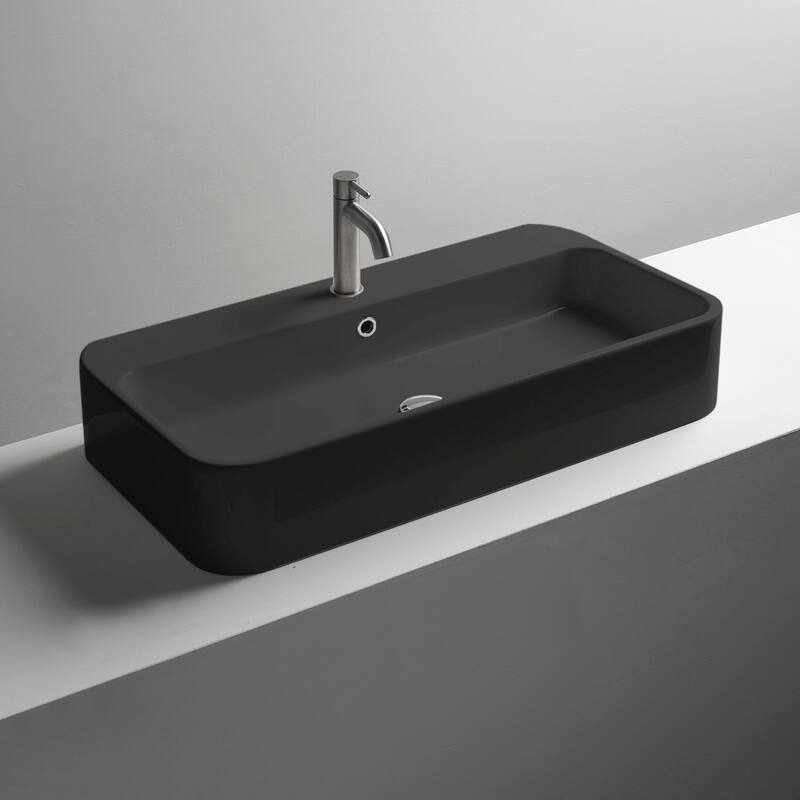 WS Bath Collections Cosa 39-3/8" Rectangular Ceramic Vessel or Wall