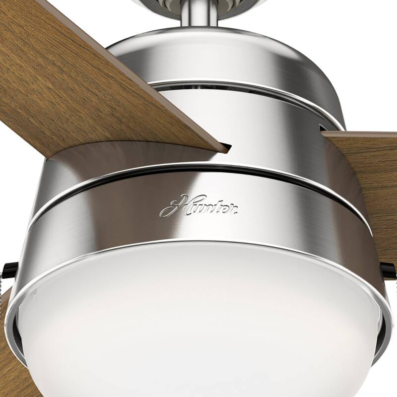 Hunter 52" Aker Ceiling Fan with LED Light and Pull Chain - Scandinavian, Contemporary, Transitional, Modern Farmhouse