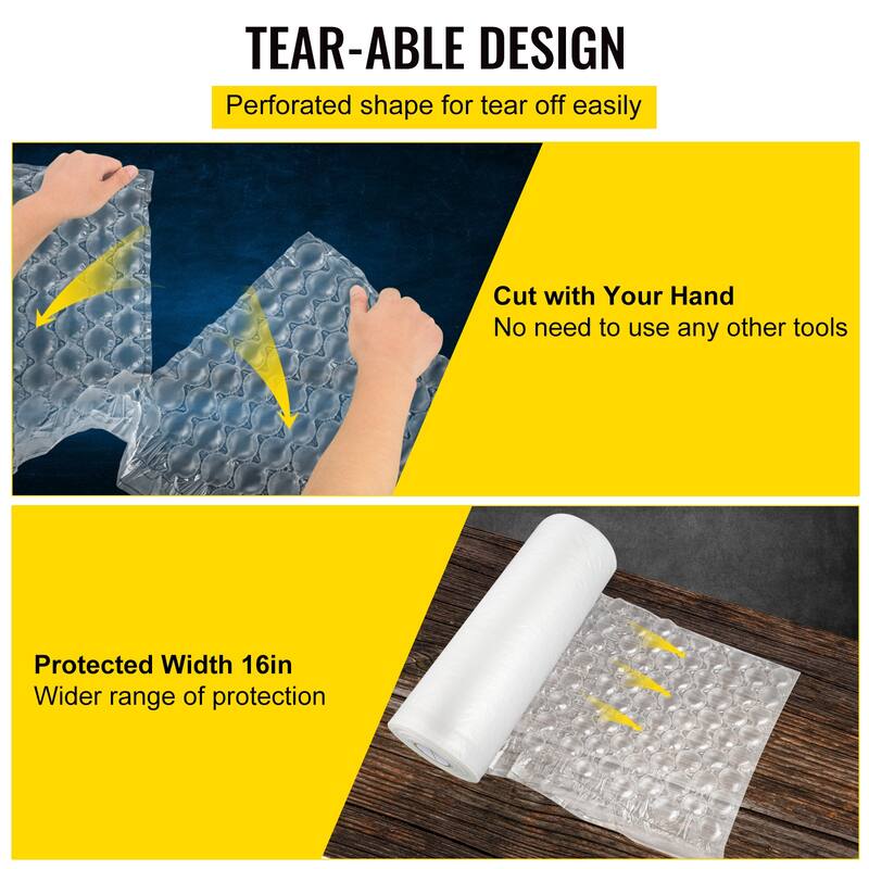 UIMOSO Air Cushion Film, 984Ft Length Air Pillow Bubble Bags Film, 16 Inch Width Film, Roll Bubble Bags Film for Wrap Machine