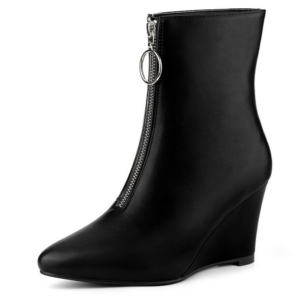 pointed wedge booties
