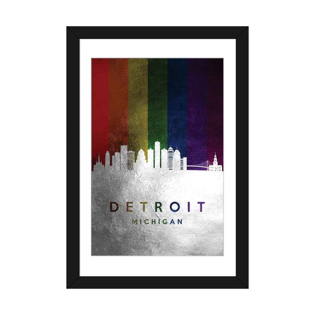 iCanvas "Detroit Michigan Spectrum Skyline" by Adrian Baldovino