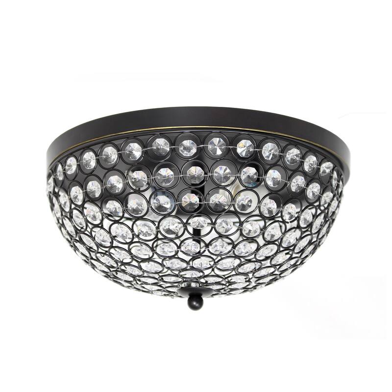 Light Elipse Crystal Flush Mount Ceiling Light - 1 Pack - Restoration Bronze
