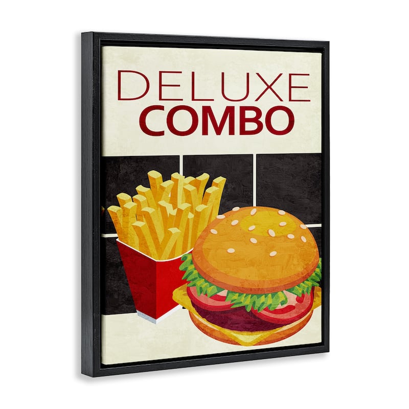 Stupell Deluxe Combo Fast Food Framed Floater Canvas Wall Art Design By Kim Allen