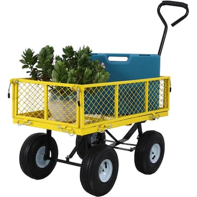 Steel Garden Cart, Steel Mesh Removable Sides