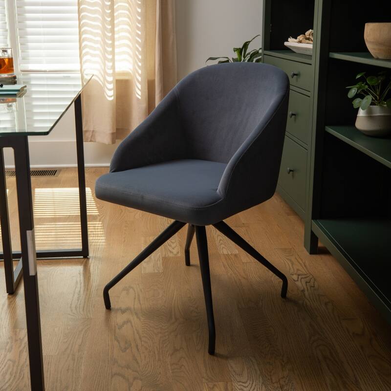 Martha Stewart Upholstered Stationary Swivel Home Office Chair