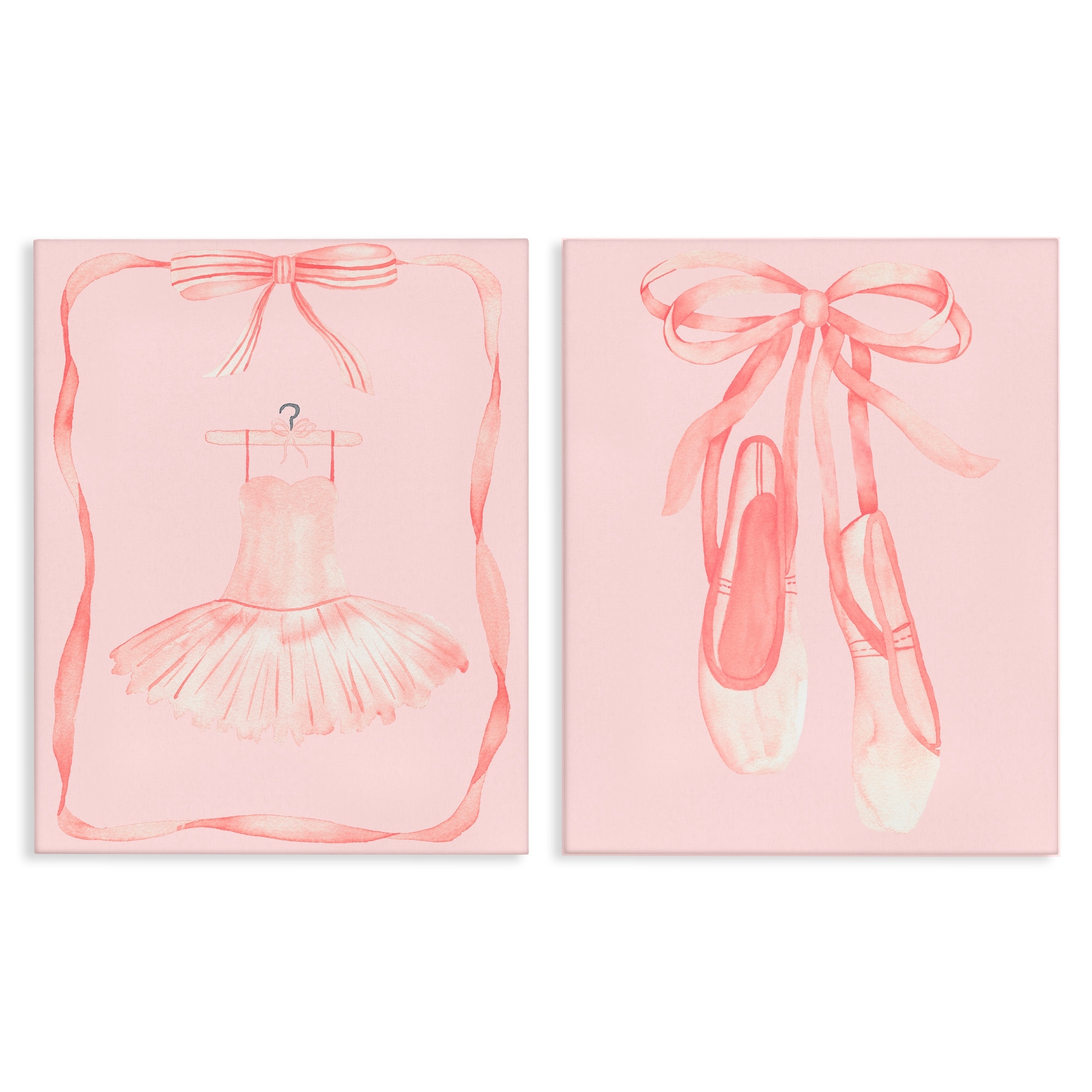 Stupell Pastel Ballerina Dress & Slippers Canvas Wall Art Design By Nina Jacobs (Set of 2)