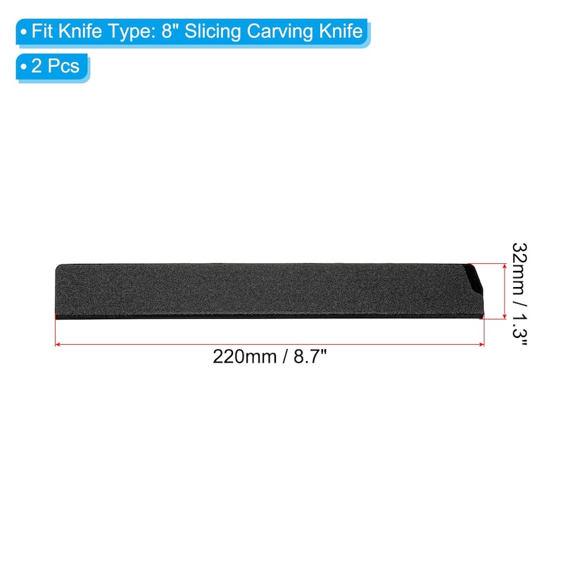ABS Knife Cover Sleeves Edge Guard Blade Protector - Black 2 Pcs - 10" Kitchen Knife