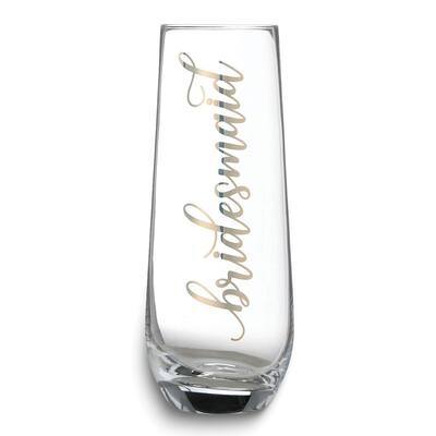 Curata Lillian Rose Gold-Tone Bridesmaid Stemless Champagne Glass