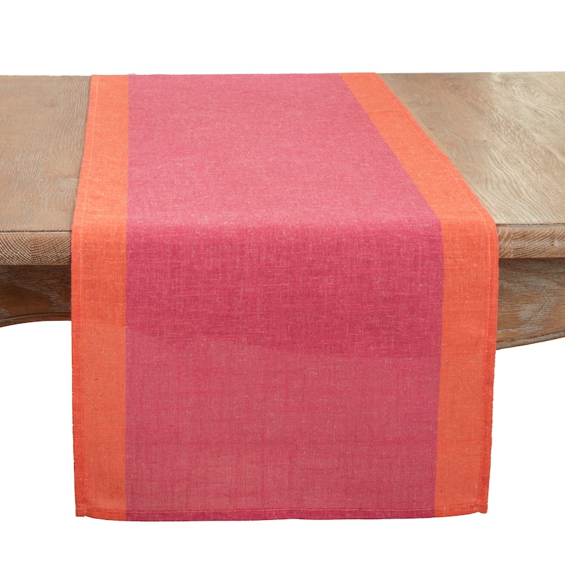 Color-Blocked Edge Table Runner - 16"x72" - 16"x72" - Fuchsia