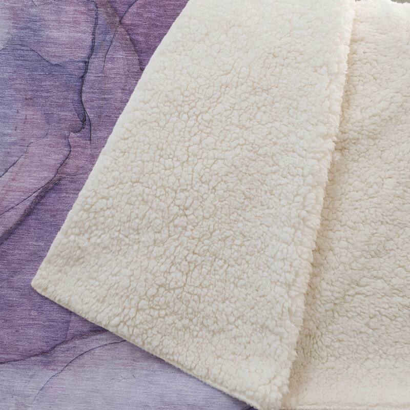 Premium Machine Washable Abstract Modern Sherpa Throw Blanket