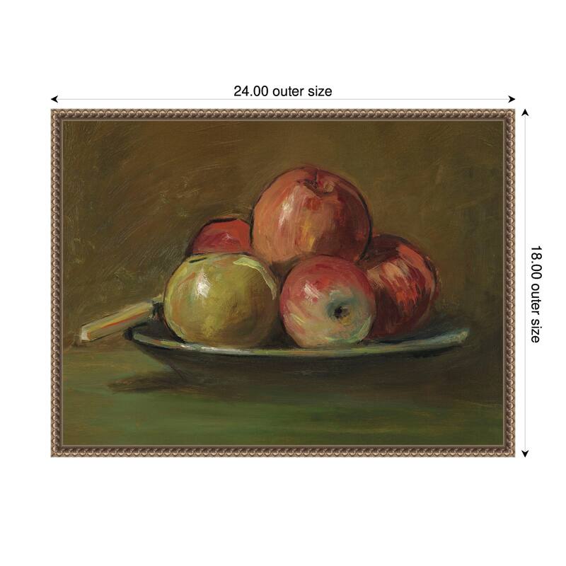 Kate and Laurel Still Life with Apples circa 1905 George Leslie Hunter by Nostalgia Prints Framed Canvas Wall Art Print