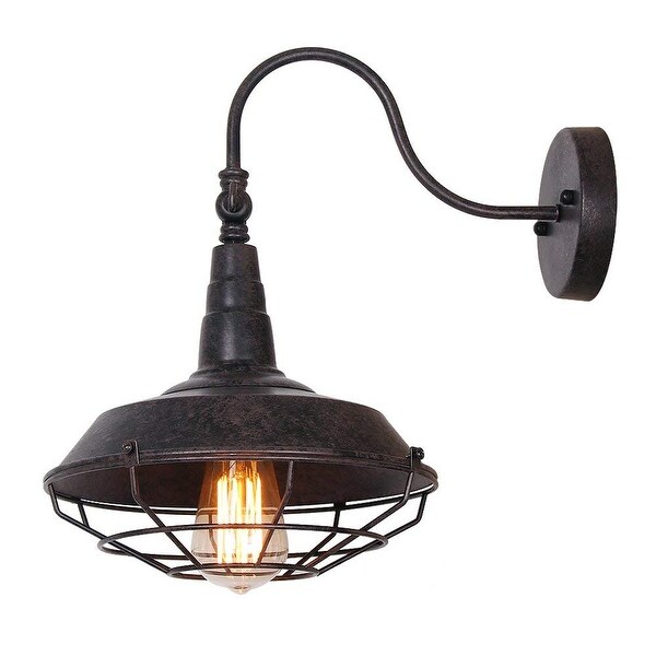 Rustic Industrial Cage Wall Lamp Sconce Antique Copper Barn Wall Light Fixtures 