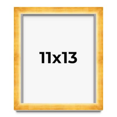 11x13 Shadow Box Frame Gold | 1.625 Inches Deep Real Wood Traditional