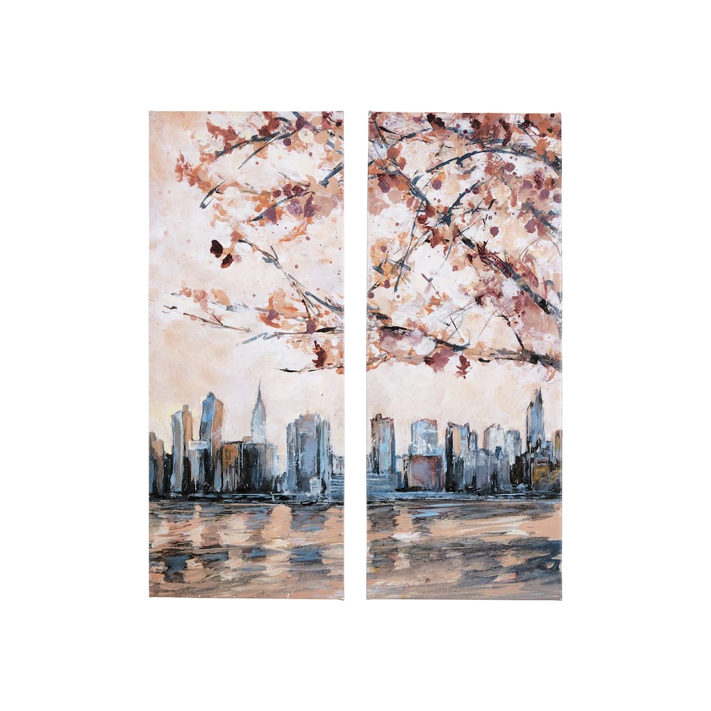 City Sunset (Set of 2)(14 x 35) Canvas Art Print