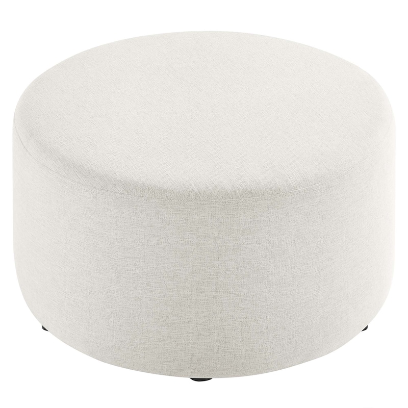 Callum 16"/23"/29"/38" Round Woven Heathered Fabric Upholstered Ottoman