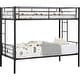 preview thumbnail 13 of 13, Metal Twin Over Twin Bunk Bed Frame with Side Ladders, 13inch Under-Bed Storage, Squeak-Resistant, Full-Length Guardrails