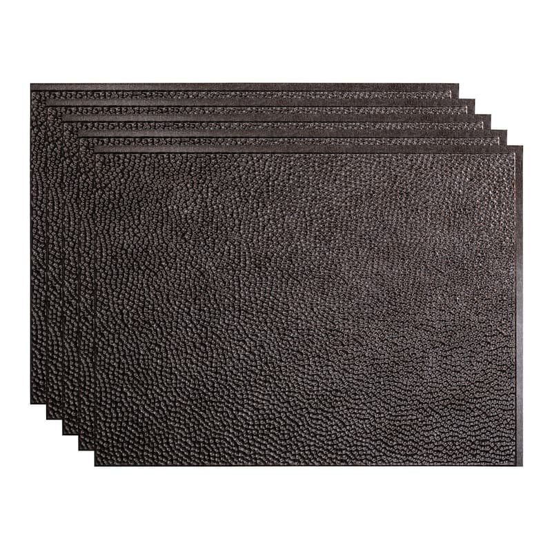FASÄDE Hammered Decorative Vinyl Backsplash Panel - 5 Pack - Smoked Pewter