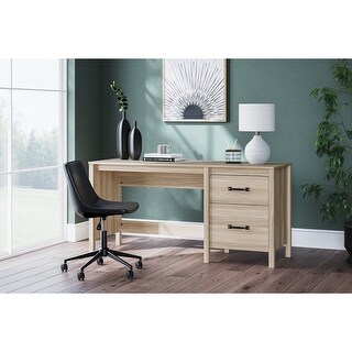 Signature Design By Ashley - Comodino Battelle Mid-Century 2 Cassetti, Finto Quercia, Zigzag, 62 Cm