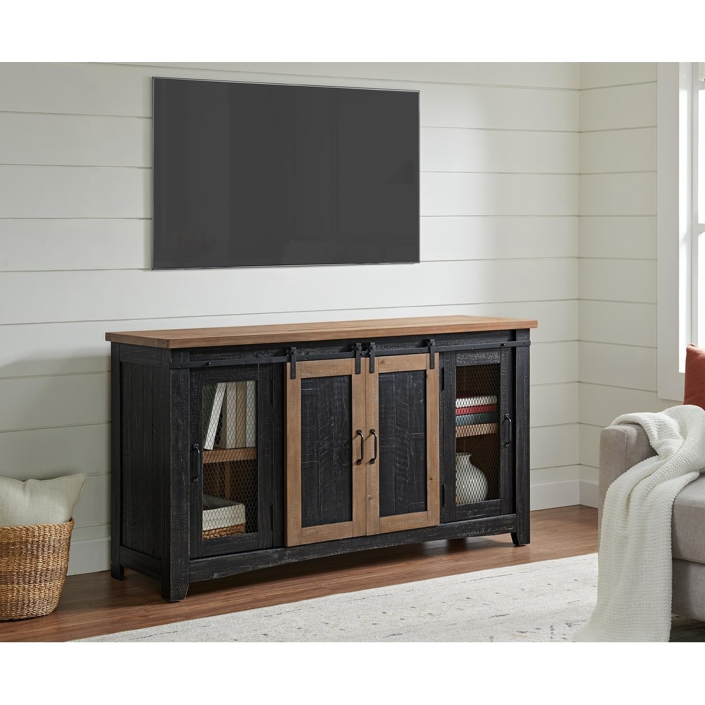 Rustic Farmhouse 65-Inch Wide Solid Wood TV Stand
