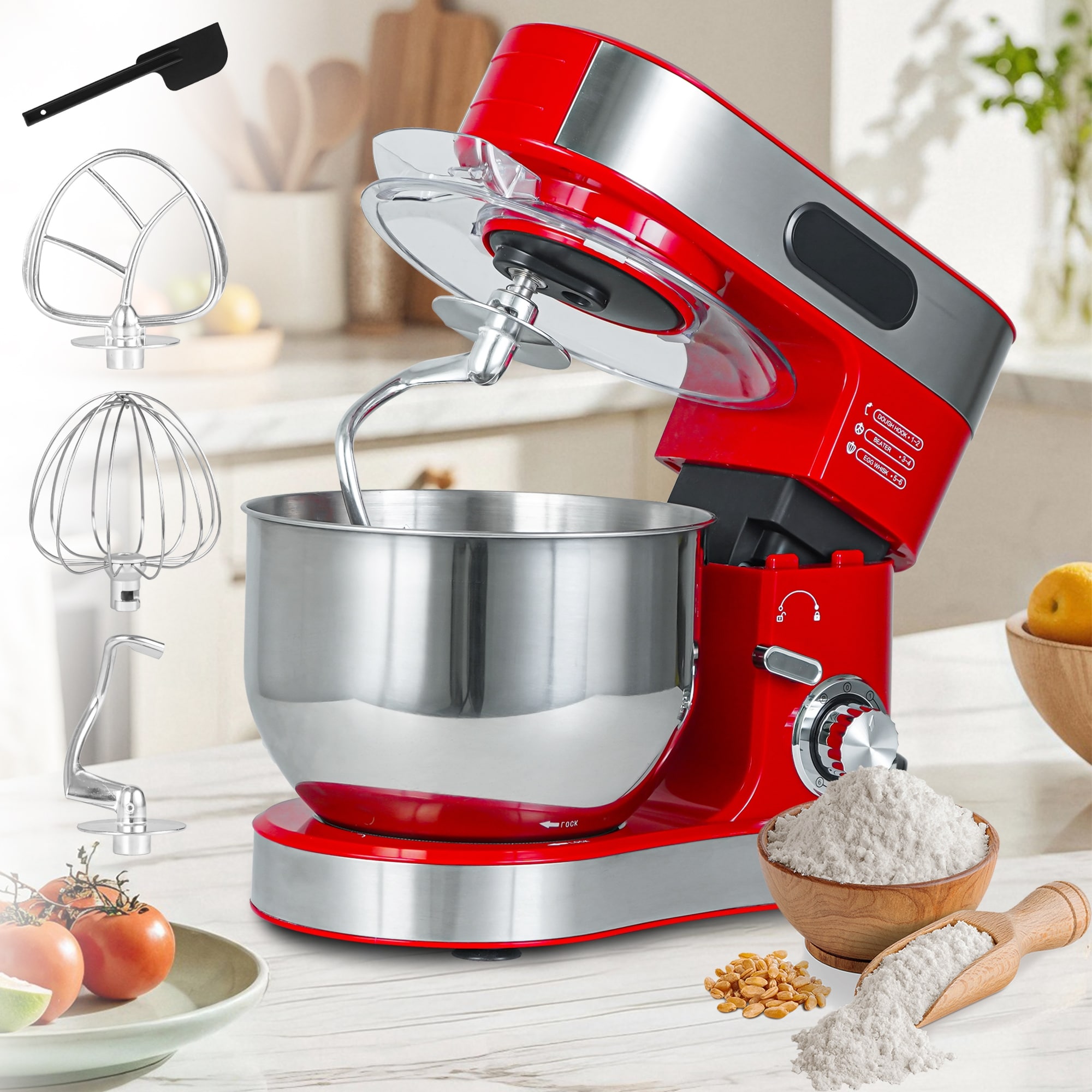 5.5-Quart Modern 6 Speeds Tilt-Head Kitchen Stand Mixer