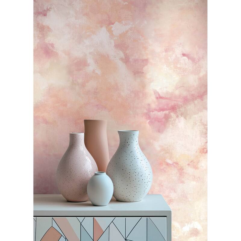 A-Street Prints Aria Pink Abstract Wallpaper