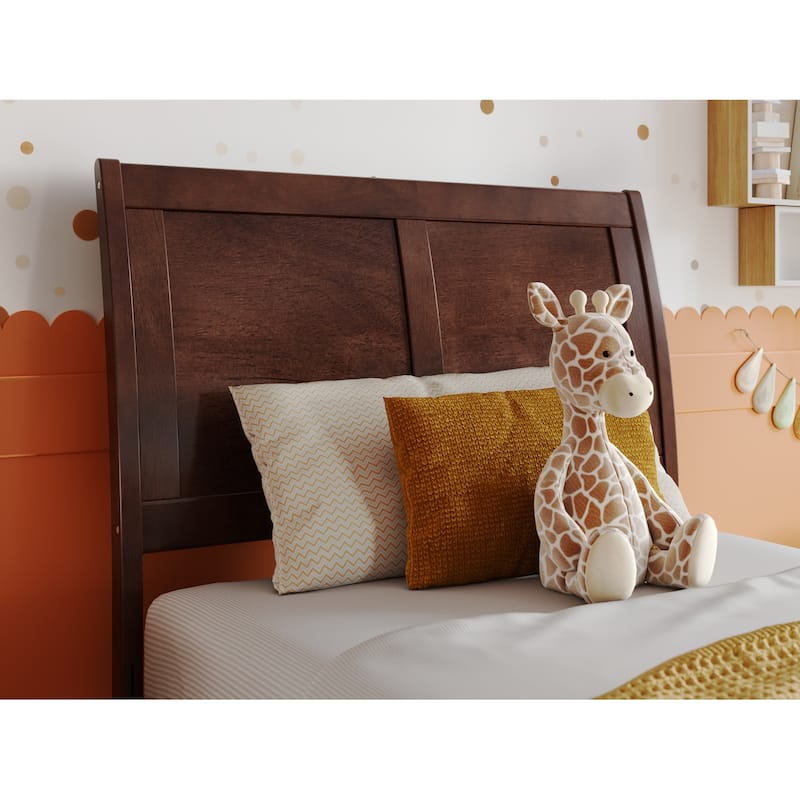Valencia Solid Wood Low Profile Sleigh Platform Bed with Matching Footboard