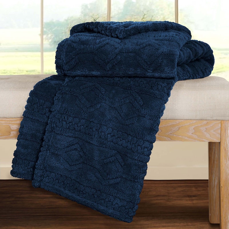Superior Arctic Boho Jacquard Plush Fluffy Fleece Blanket