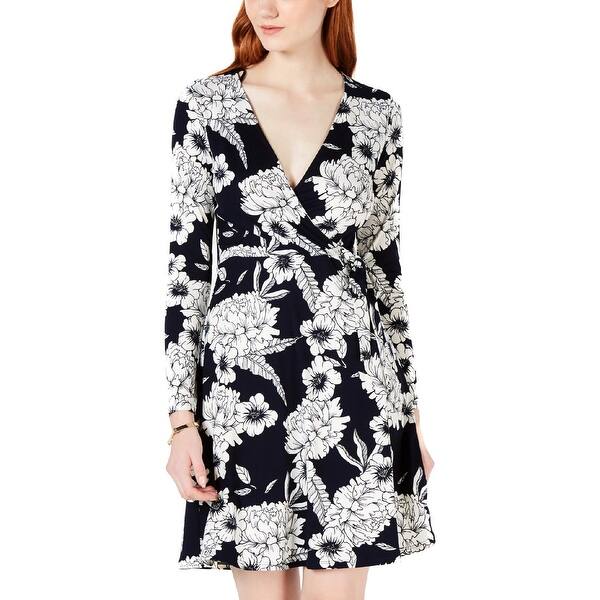 Shop One Clothing Womens Juniors Casual Dress Floral Faux Wrap M