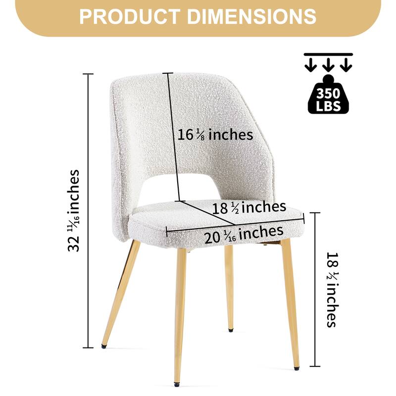 Upholstery Dining Chairs Set of 2 - Off White