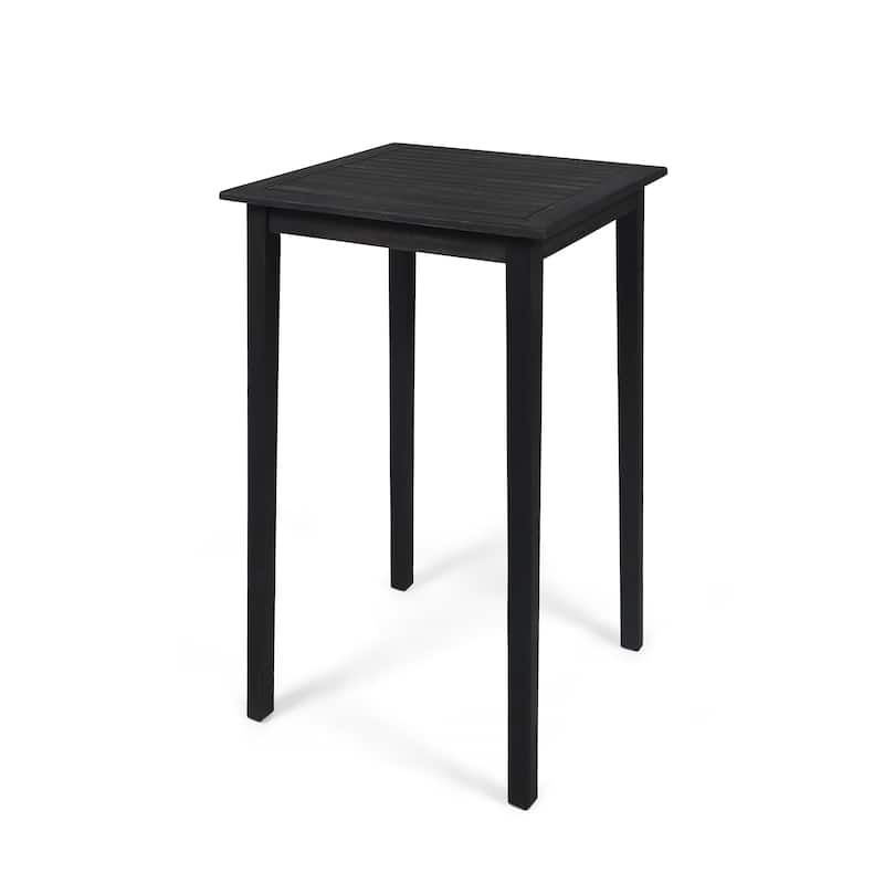 Outdoor Minimalist Wood Square Bar Table - Dark Gray