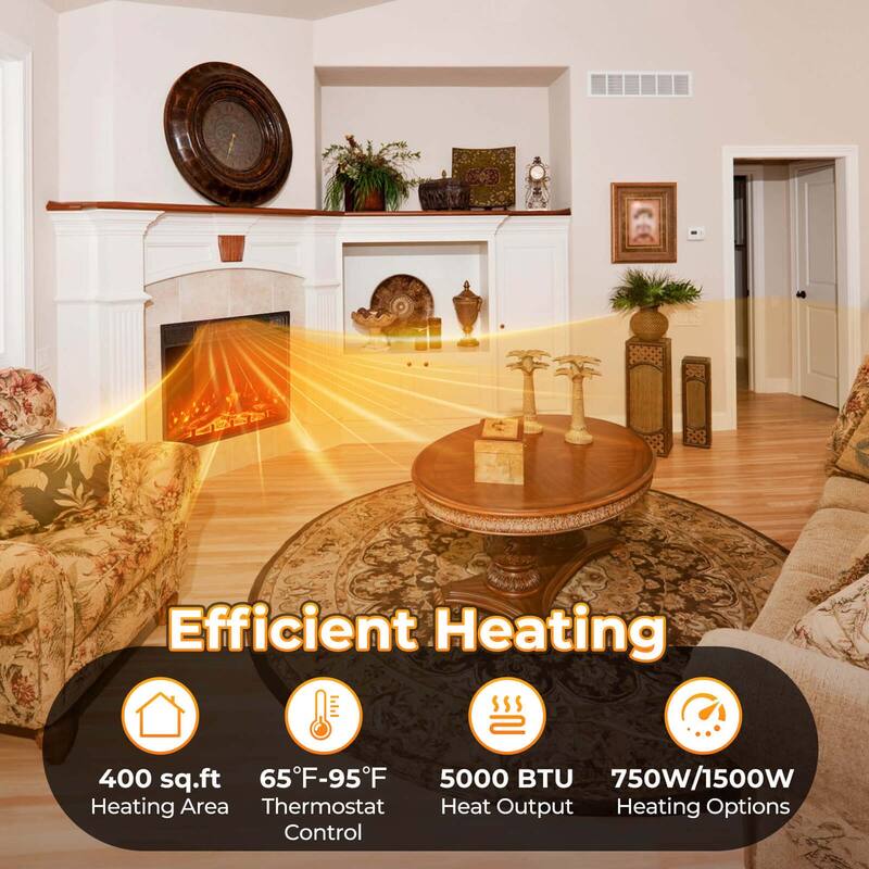Costway 23" Electric Fireplace Insert with Remote Control Adjustable - See Details