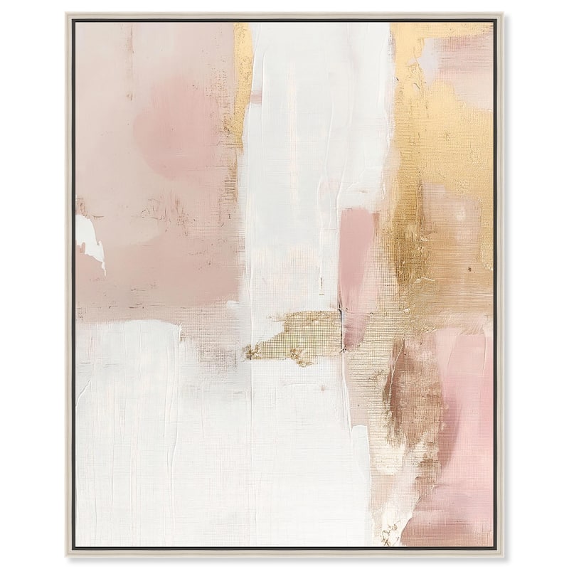 Blush Gold Shimmer I Canvas by Art Remedy - 30" x 36" - Silver