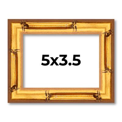 5x3.5 In Frame Gold Bamboo Picture Frame - Complete Modern Photo Frame