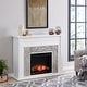 preview thumbnail 15 of 26, Heidi Contemporary White with Marble Electric Fireplace White w/ Mirrored Reflector Firebox