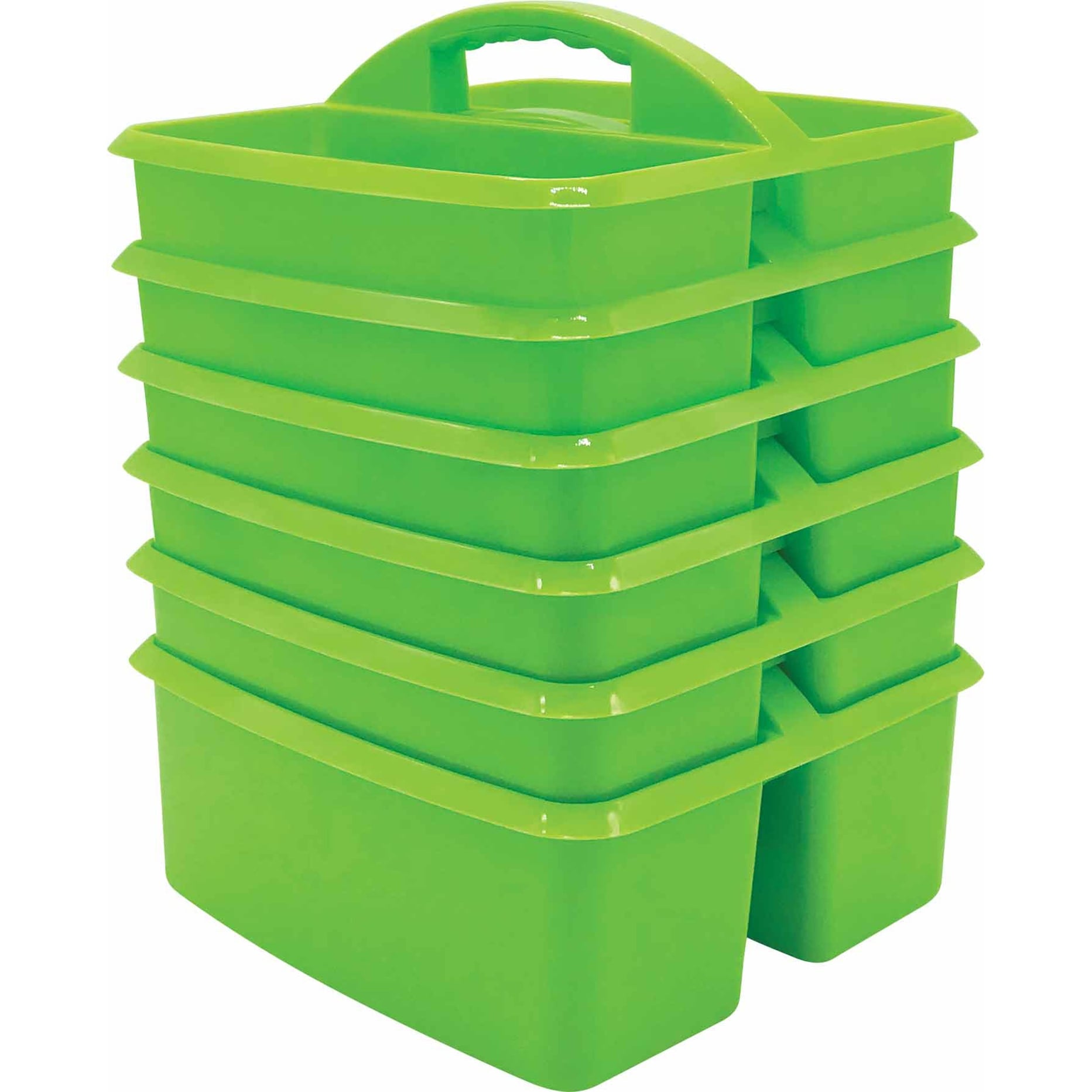 Teacher Created Resources Lime Plastic Storage Caddy, Pack of 6