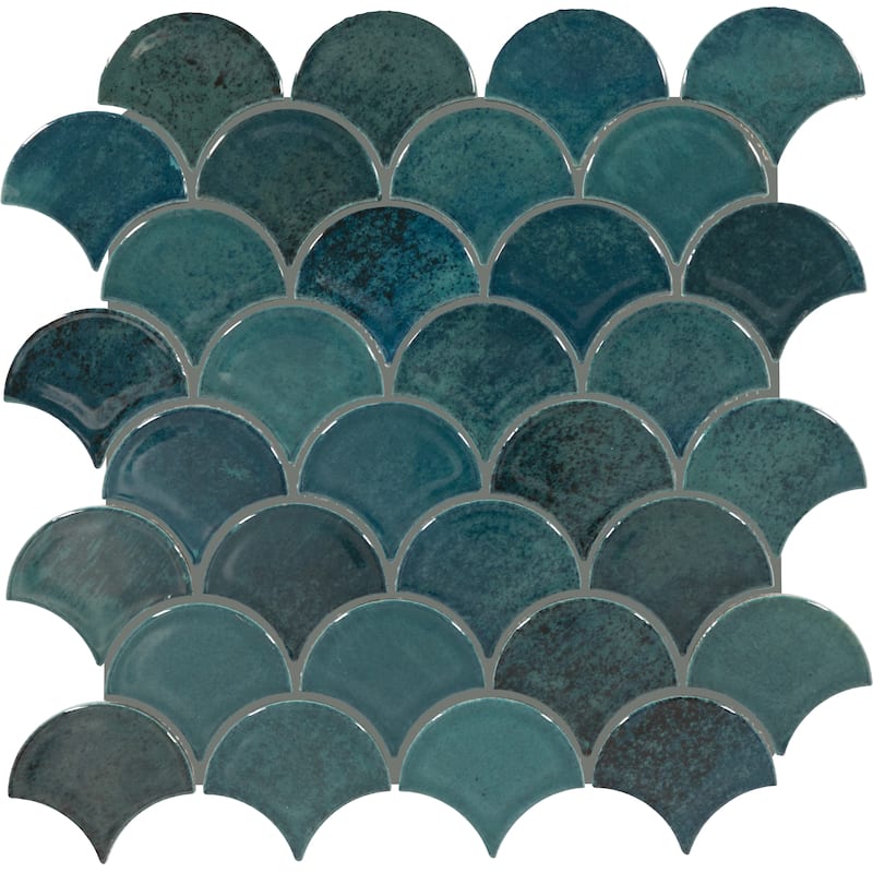 Daltile Miramo 3" Ceramic Fan Wall Mosaic (10 PC Per Carton) (10.20 SQFT Per Carton) - Horizon