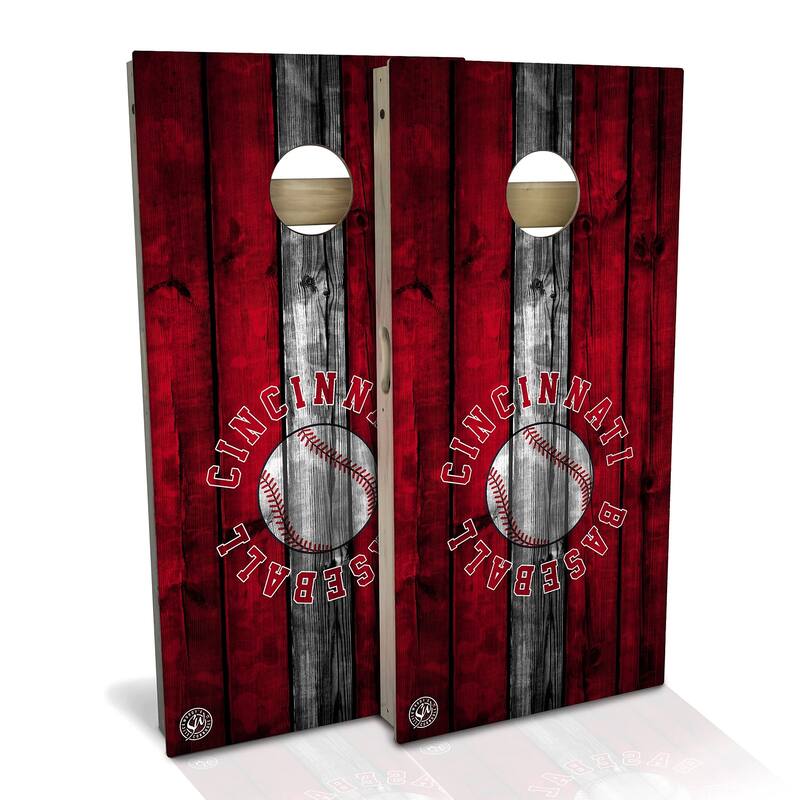 Cincinnati Baseball Outdoor Cornhole Board Set - Premium 2x4 - NO Accessories
