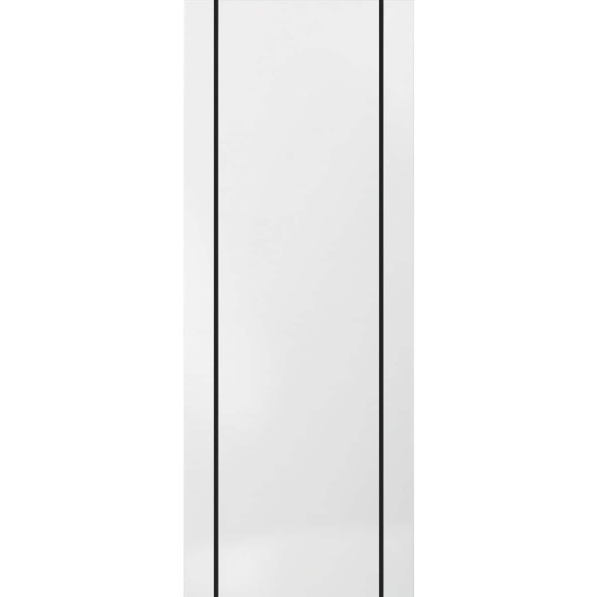 French Pocket Door 28x80 with Planum 0016 White Silk with Kit Trims Rail