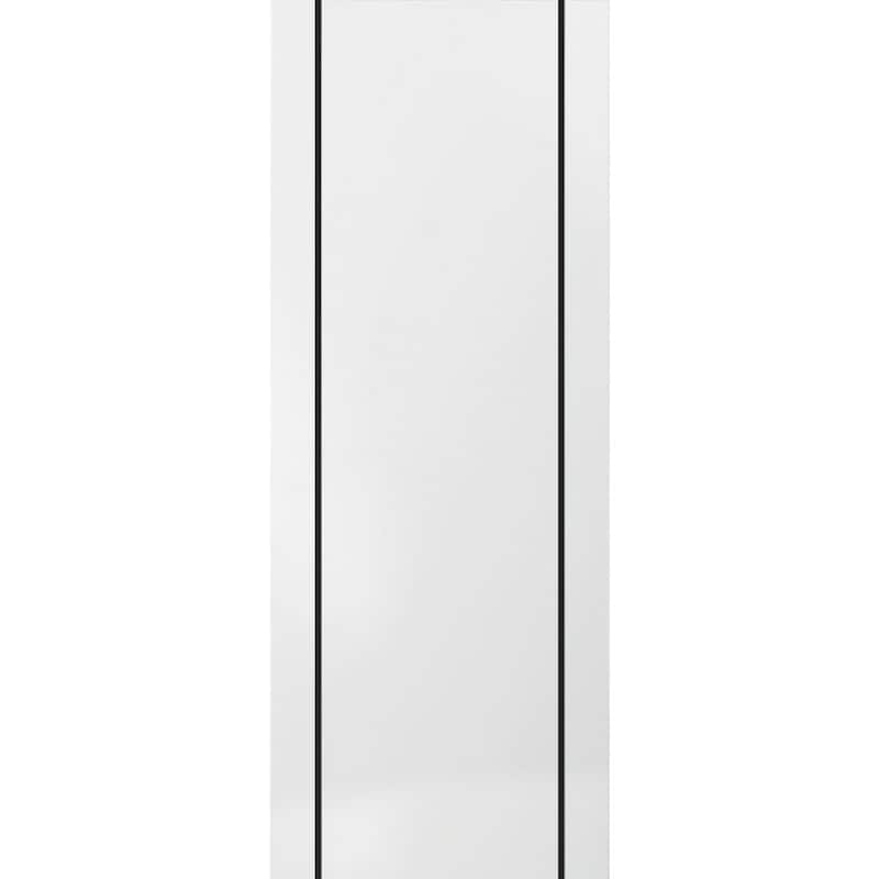 French Pocket Door 28x80 with Planum 0016 White Silk with Kit Trims Rail - 18" x 96"