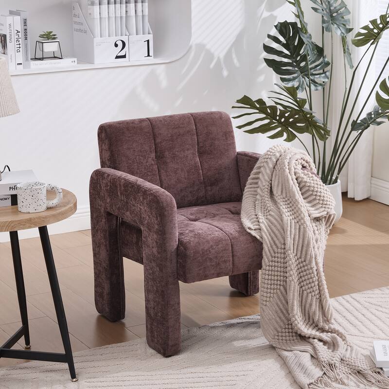 Modern Minimalist Single Armchair, Upholstered Accent Chair for Living Room, Bedroom, Office, Nordic Style Single Sofa Chair
