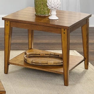 Lake House Oak Square Lamp Table