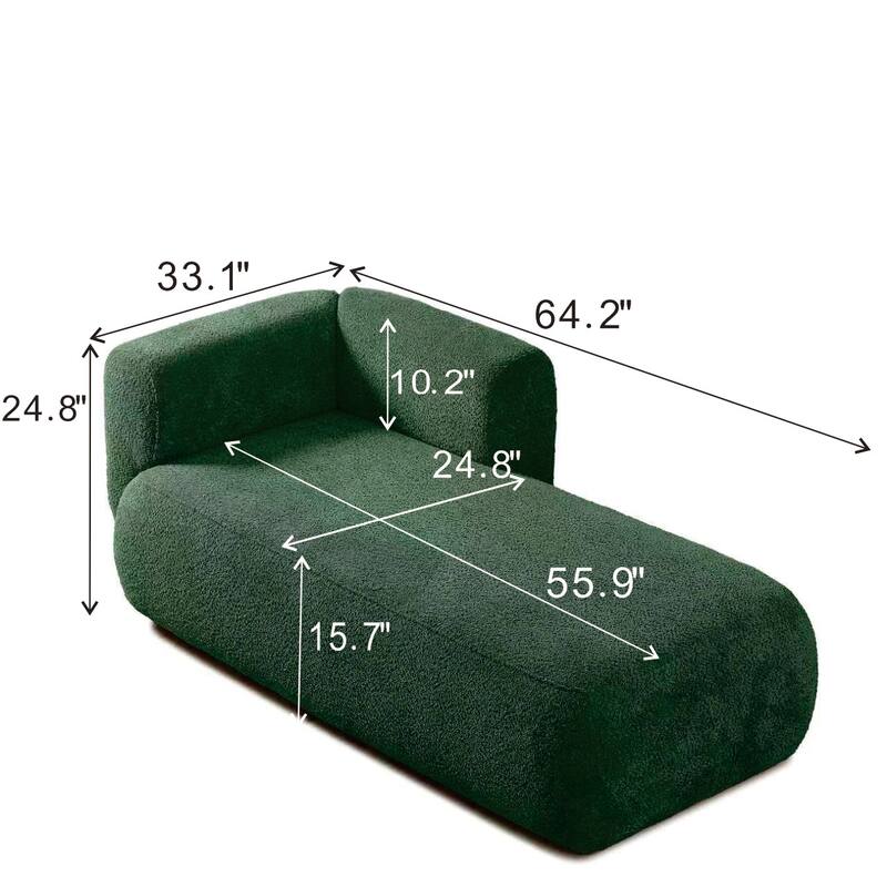 Modern Upholstered Chaise Lounge Chair, Indoor Relaxation Sofa for Living Room or Bedroom