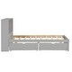 preview thumbnail 9 of 13, Modern Twin Bed Frame with Bookcase Headboard, Built-in USB Port, and 2 Storage Drawers