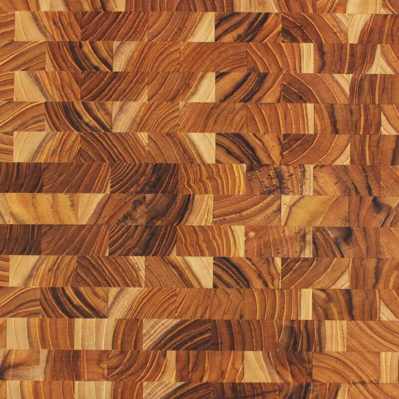 EcoDecors FSC Certified Teak Cutting Board 24" x 18", XL End Grain Butcher Block with Juice Groove, Side Handles