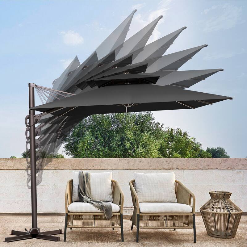 VredHom 9 FT x 12 FT Outdoor Patio Dual Top Cantilever Umbrella